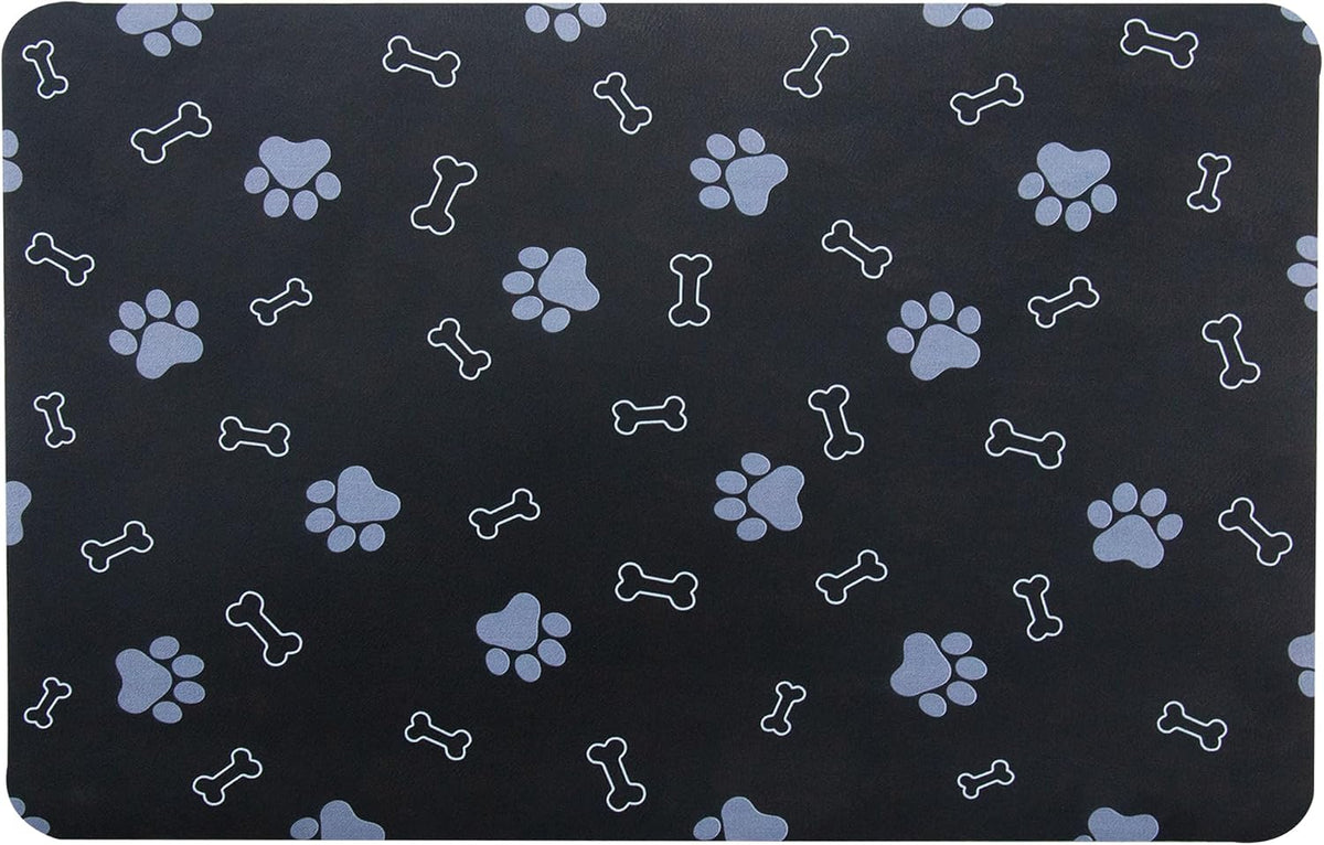 Pet Cat Dog Food Mat Non Slip Mat for Dog Water Bowl Mat Quick Dry - Black / 24*16.9 in - image 2
