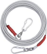 Dog Tie Out Cable for Dogs Outside Up to 125/250lbs,10/20/30/50FT Long Dog Leashe&Chains,Small-Large Dogs Runner Cable for Yard,Heavy Duty Lead Line for Outdoor,Camping,Yard(250lbs 30FT, Silver)
