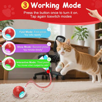 Interactive Cat Toys Smart Ball for Cats & Dogs! Now with 2 Rapid - Red1 - image 3