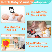 Black and White Baby Toys Tummy Time Mirror High Contrast Book Flash - image 4
