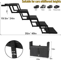 Foldable Dog Steps for Car SUV Truck - Standard 5 Steps / Black - image 4