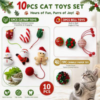 TUSATIY Cat Toy Balls with Bell 3PCS - 10PCS Christmas - image 4