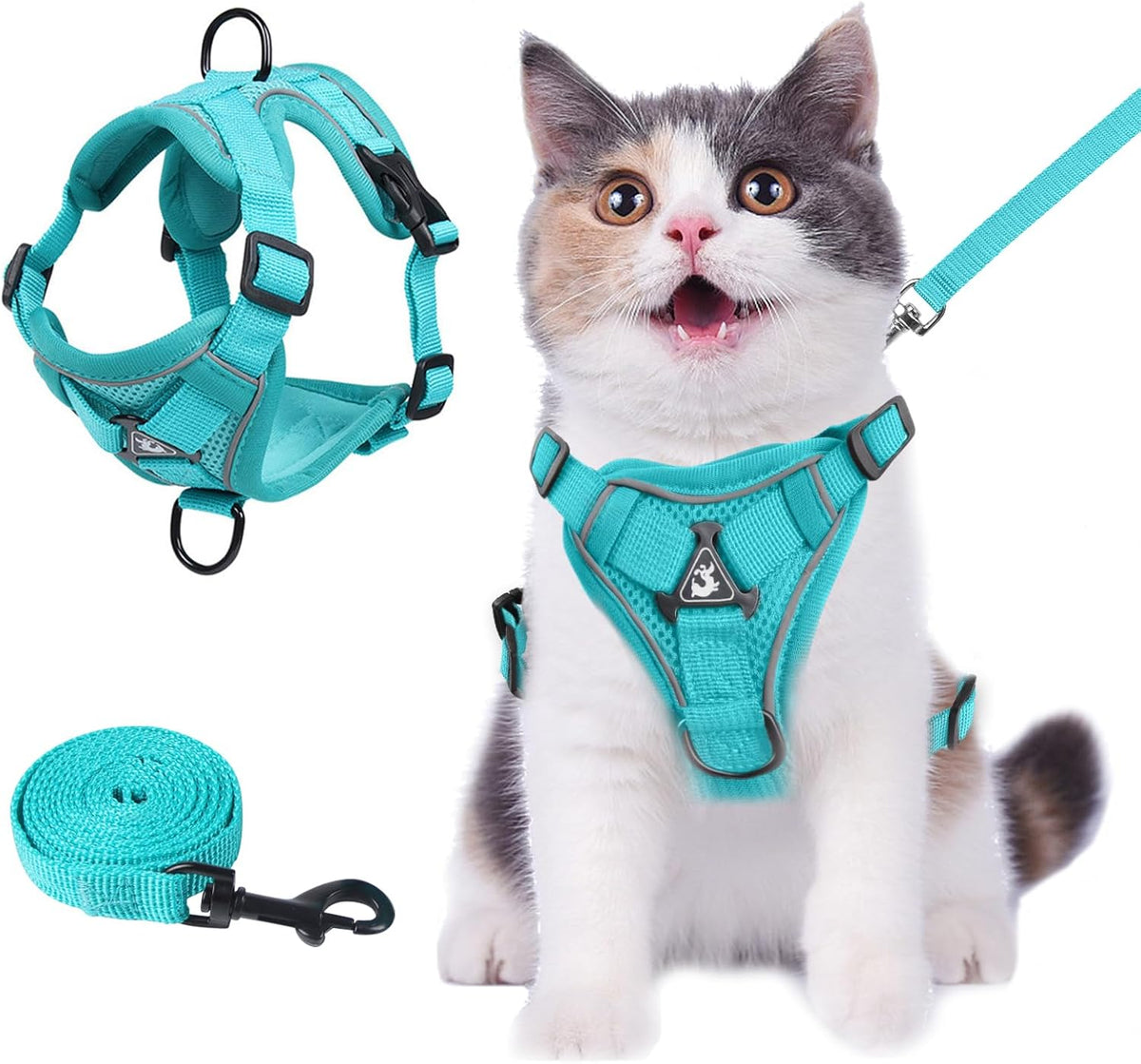 Wanheart cat Chest Harness and Leash - Emerald / M:6.6-9.9lb