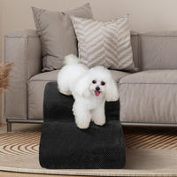 Dog Stairs for Small Dogs - High Density Foam Pet Steps, Extra Wide Dog Ramp with Non-Slip Bottom for High Beds, Couch and Sofa, Best for Dogs Injured, Older Doggy Cats,2 Steps, Black