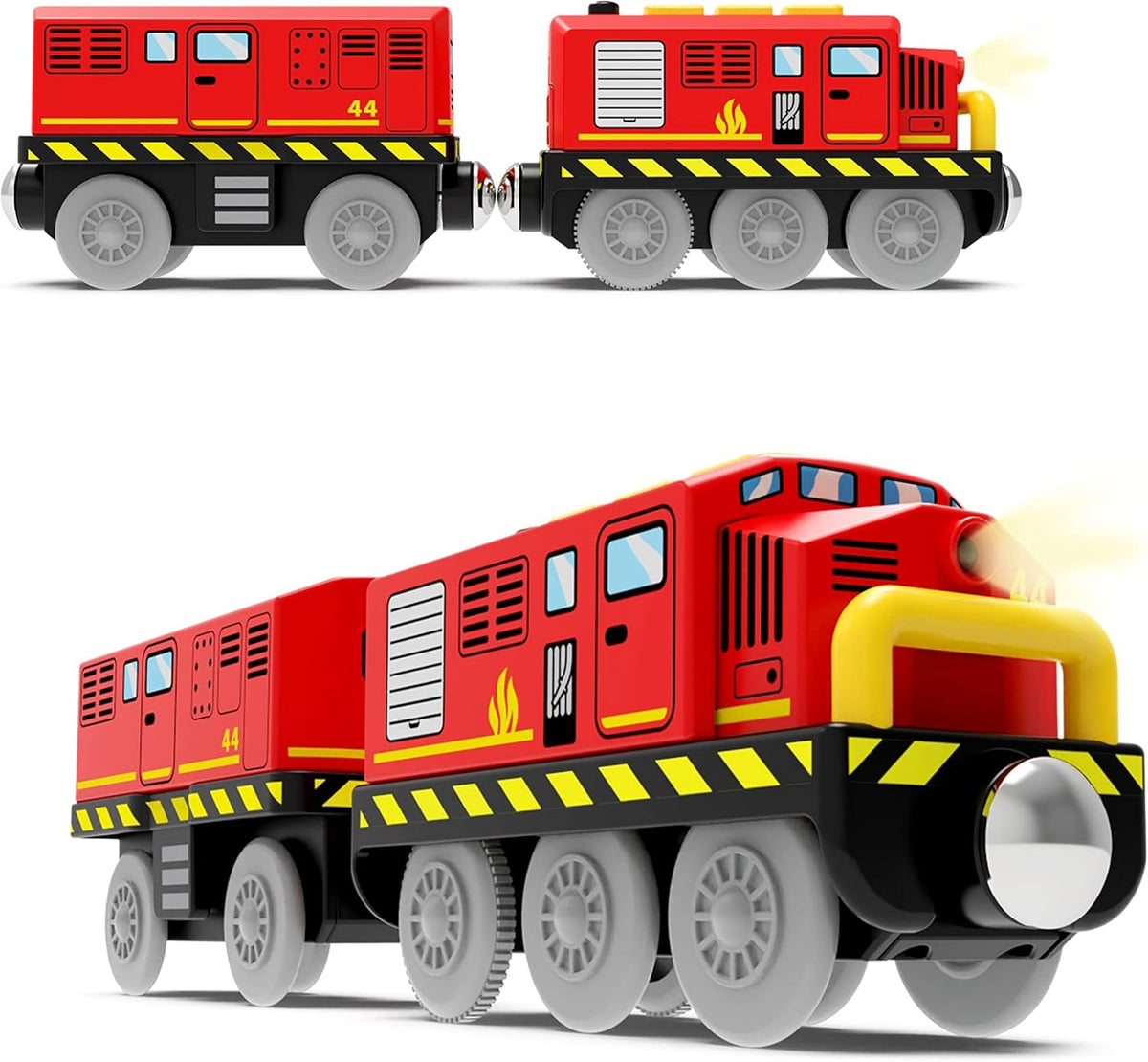 Train Toys Battery Operated Locomotive Trains for Wooden Track - Red