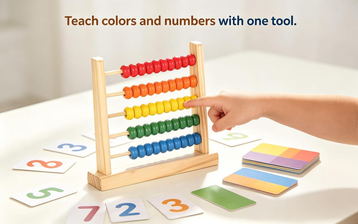 MAGIKON Miniature Abacus, 5 Rows Wooden Counting Frame for Math – Fun for Kids & Family - image 3