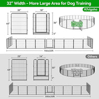 Dog Playpen Outdoor Extra Wide 24 Panels Heavy Duty Dog Fence 40" Height Anti-Rust with Doors Portable for RV Camping Yard, Total 63FT, 316 Sq.ft, Snowy Black
