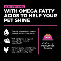 Go! Solutions Skin + Coat Care, Dry Cat Food, Chicken Recipe with Grains, 8 lb Bag