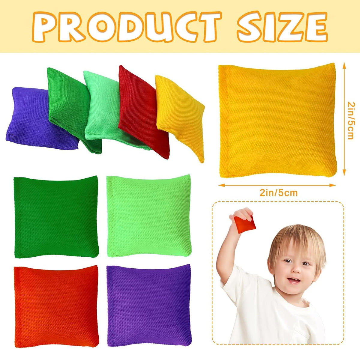 Small Colorful Nylon Bean Bags for Hand Toss Games - 2in-10 Pcs - image 3