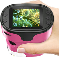 Kids Digital Microscope Science Gift: Complete STEM Toy Kit for Ages - Pink