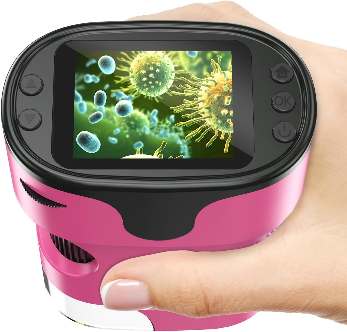 Kids Digital Microscope Science Gift: Complete STEM Toy Kit for Ages - Pink
