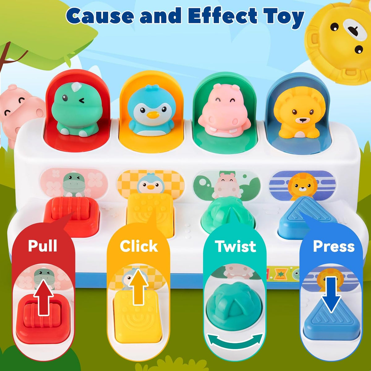Tovol Zerky Montessori Cause & Effect Toy 12-18M - Animal Figure - image 3
