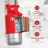 32 oz. Dog Water Bottle, Insulated Dog Travel Water Bottle - Red / 32 oz - image 3