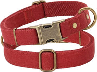 PET ARTIST Dog Collar for Large Dogs, Soft Padded Premium Nylon Dog Collar with Quick Release Metal Buckle, Durable & Adjustable Pet Collars for Boy Gifts, Red, L (Fit 15-22")