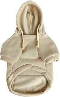 Dog Hoodies for Small Dogs with Zipper Pocket - Beige / X-Small - image 4