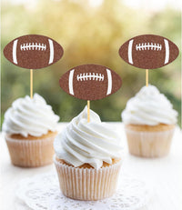 Moitkptt 24 glitter football player cupcake toppers - view 13