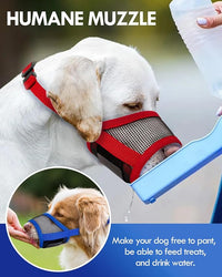 Dog Muzzle, Soft Air Mesh Muzzle for Small Medium Large Dogs Anti Biting Barking Chewing, Breathable Drinkable Adjustable Loop Pets Muzzle for German Shepherd Husky Labrador Retriever (Red,L)