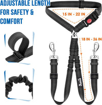 Lukovee Double Dog Car Seat Belt, No Tangle Headrest Restraint – Essentials for Dogs - Black / 2 Pack - image 3