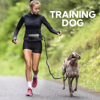 Hands Free Dog Leash, Shcok Abosoring Bungee with Double Padded Handles, Waist Leash for Dog Walking, Dog Leash with Bungee for Medium & Large Dog, Dog Walking Accessories, Black Purple