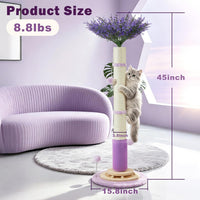 40'' Tall Sisal Cat Scratching Post - pruple-45inch - image 2