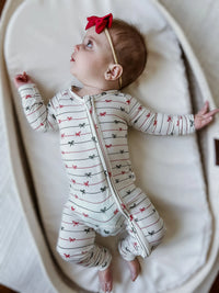 Tied with a Bow Christmas Bamboo Zippy Pajamas - BIG FRENCHIES