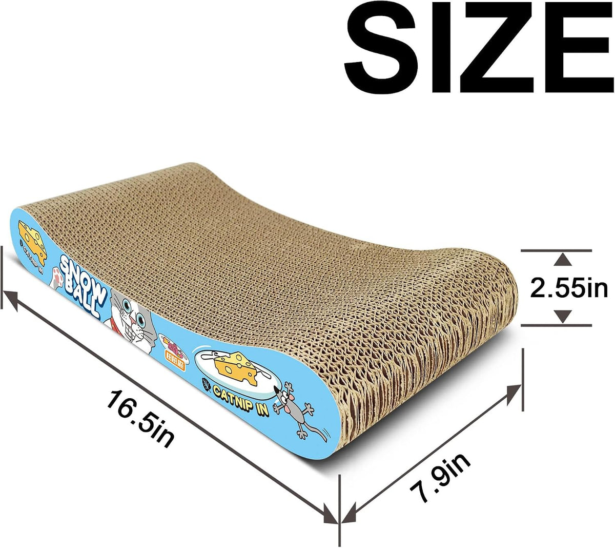 TTCAT Cat Scratching Pad, 2 Pack Corrugated Cat Scratcher Cardboard, Bone Type Durable Cat - image 2
