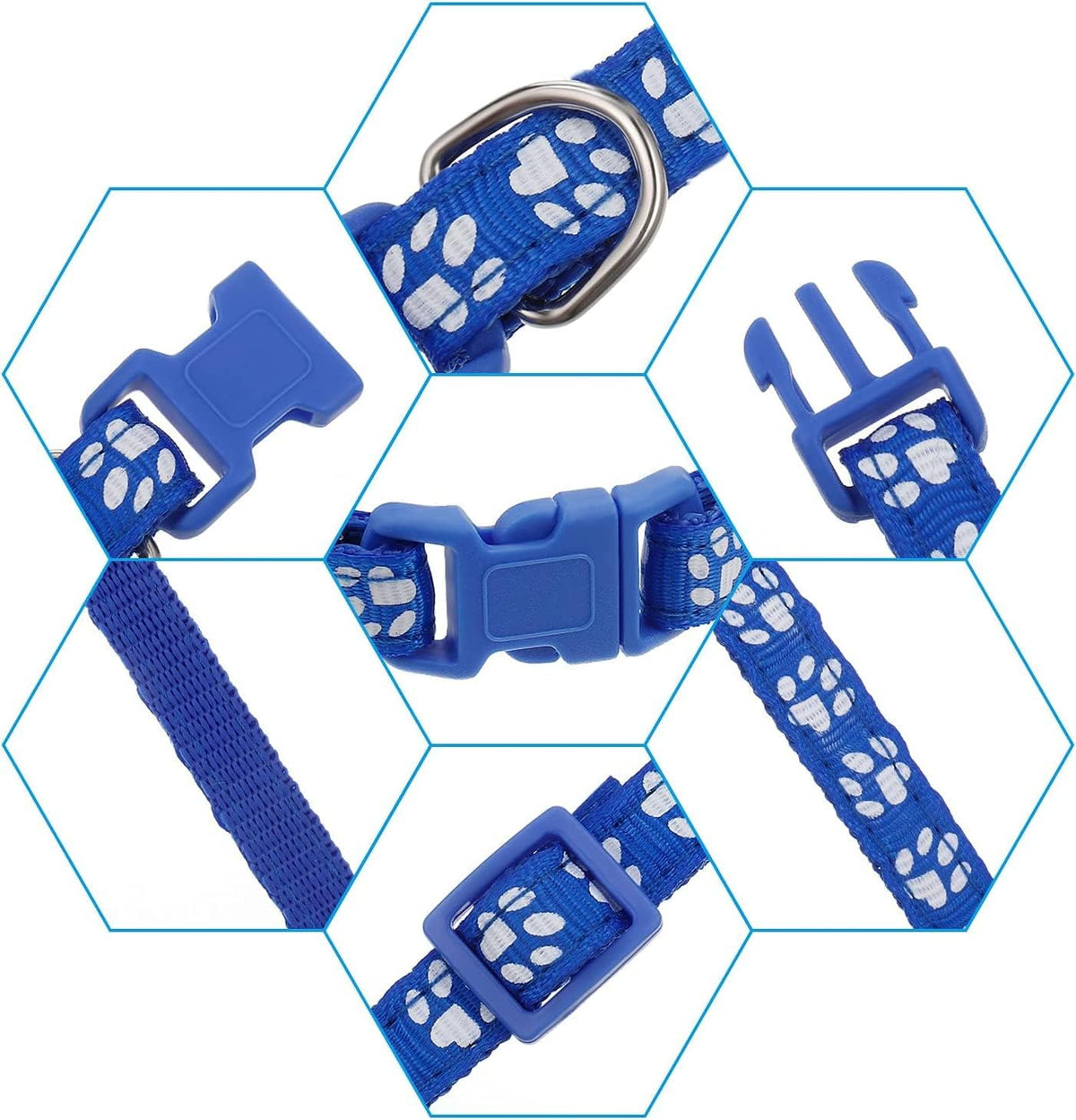 12 Pack Puppy Collars for Litter, Adjustable Puppy ID Collars – Essentials for Small Pets - M / Paw Print - image 4