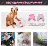 Dog recovery sleeve with thickened elbow protector in pink stripes, size L - view 4