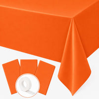 Stone Wall Table Covers, 54"x108" XL, Medieval Party Decorations - Orange (Pack of 3)