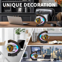 Magnetic Levitating Floating Globe with LED Lights - Golden C Frame Globe - image 4