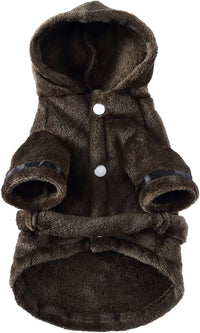 Pet Bathrobe Dog Pajama, Thickened Hooded - Coffee / Large