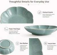 Mecaikru Ceramic Cat Food Bowls - seafoam blue / 5.5in / cloud pearl - image 2