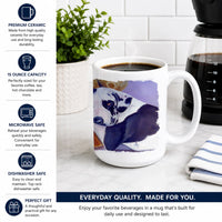 Harlequin Natural Great Dane Ceramic Coffee Mug 15 oz Decorative Large C Handle Mug Cup for Tea, Cocoa Hot Chocolate