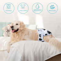 Avont 3 Pack Reusable Dog Diapers - Mixed Pattern - Web/Milk/Jeans / XL - image 2