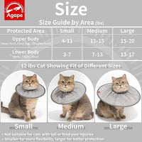 Agape Comfortable Cat Cone, Lightweight Cat Cone Collar Soft, Recovery Collar for Cats After Surgery to Stop Licking & Scratching, Protective E Collar for Small, Medium, and Large Cats for Wound Care