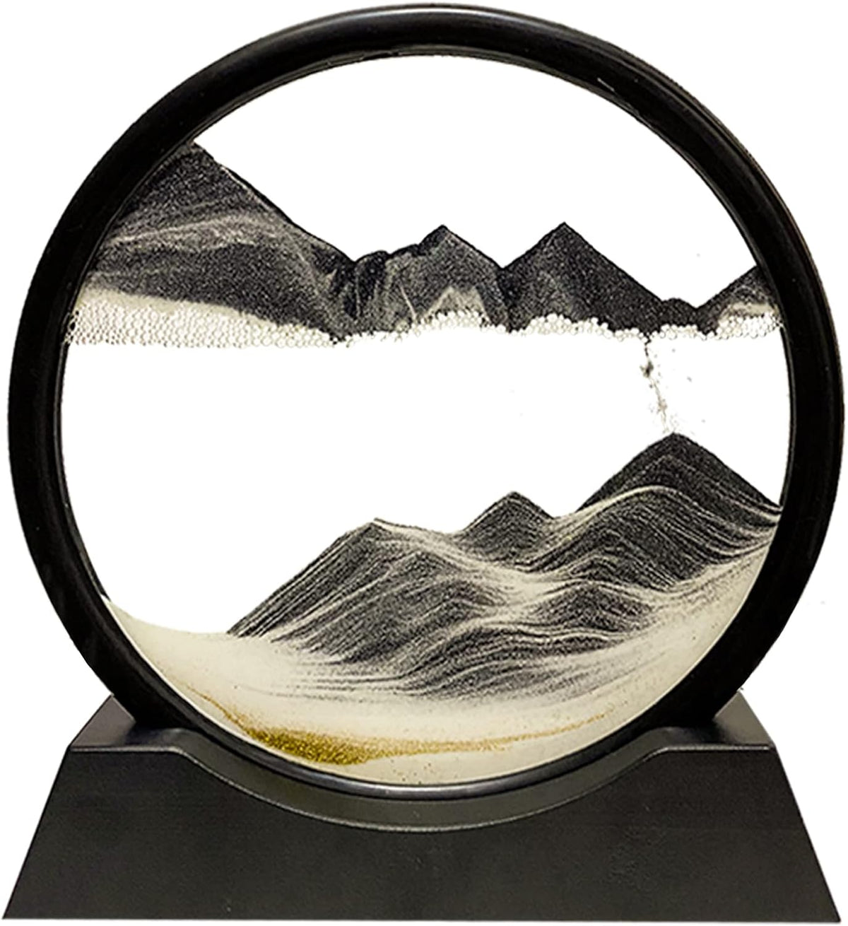 HYUGF Moving Sand Art Picture, 3D Deep Sea Liquid Motion Sand – Fun for Kids & Family - Black / 12 inches