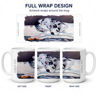 Harlequin Natural Great Danes Ceramic Coffee Mug 15 oz Decorative Large C Handle Mug Cup for Tea, Cocoa Hot Chocolate