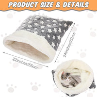 Self Heating Cat Sleeping Bag Indoor Self Warming Cat Bed Cave Heated - Classic Style / Gray - image 2