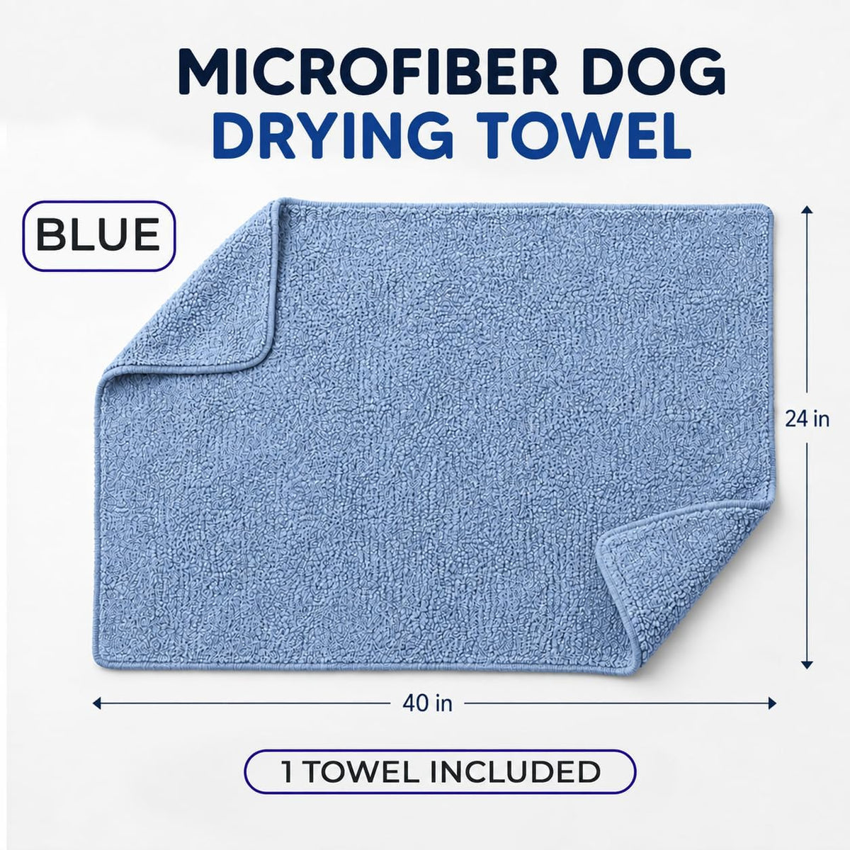 NVNAN Microfiber Dog Towel for Drying Dogs - Blue - image 2