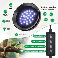 UVB Light for Reptiles with Dimming - Black / 8W-Balck - image 2