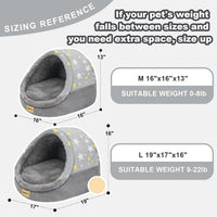 Cute Cat Beds for Indoor Cats, Cave Bed for Kittens - Medium / Gray - image 4