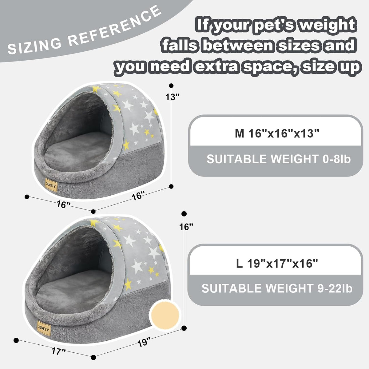Cute Cat Beds for Indoor Cats, Cave Bed for Kittens - Medium / Gray - image 4