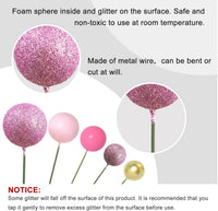 ASTARON 50 Pcs Ball Cake Topper Sticks Mini Balloons for Cake - Pink Series - image 3