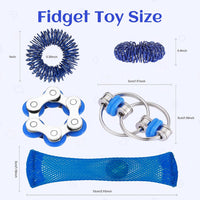 8Pcs Sensory Fidget Toys with Fidget Spinner - Blue - image 2