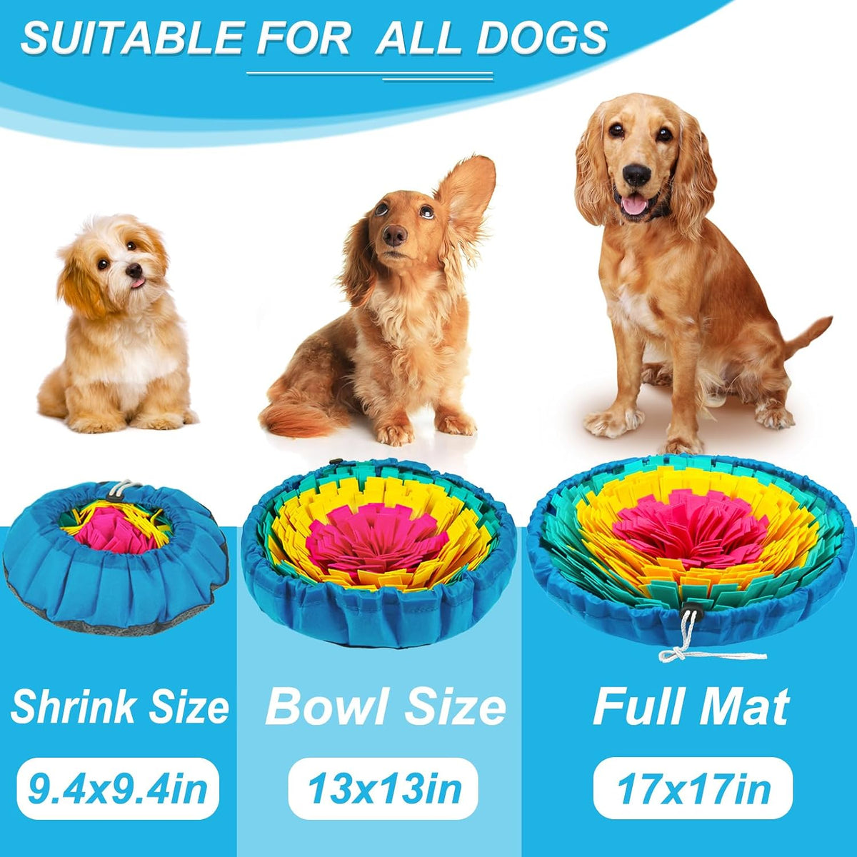 Vivifying Snuffle Mat for Dogs - Red&Yellow&Blue - image 3