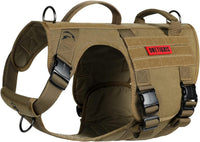 OneTigris Tactical Dog Harness with 5X Metal Buckle - M / Brown