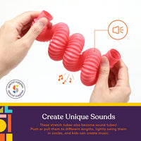 Special Supplies Fun Pull and Stretch Tubes for Kids, Pop, Bend - 16-Pack Primary Colors - image 4