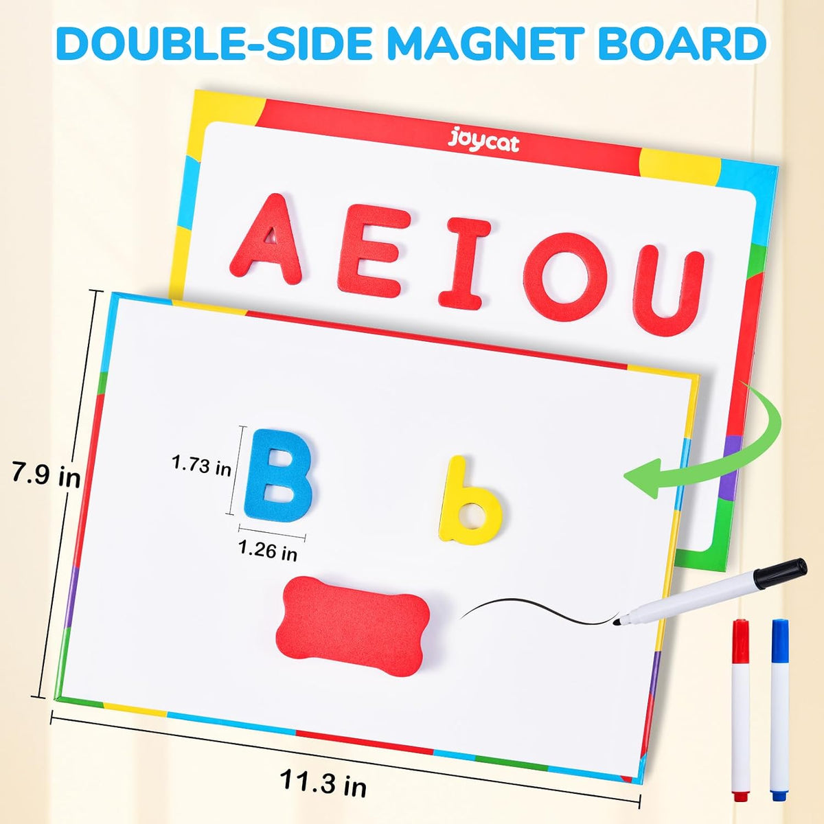 JoyCat 238 Pcs Magnetic Letters Kit with Double-Sided Board – Fun for Kids & Family - English Letter Set - image 3