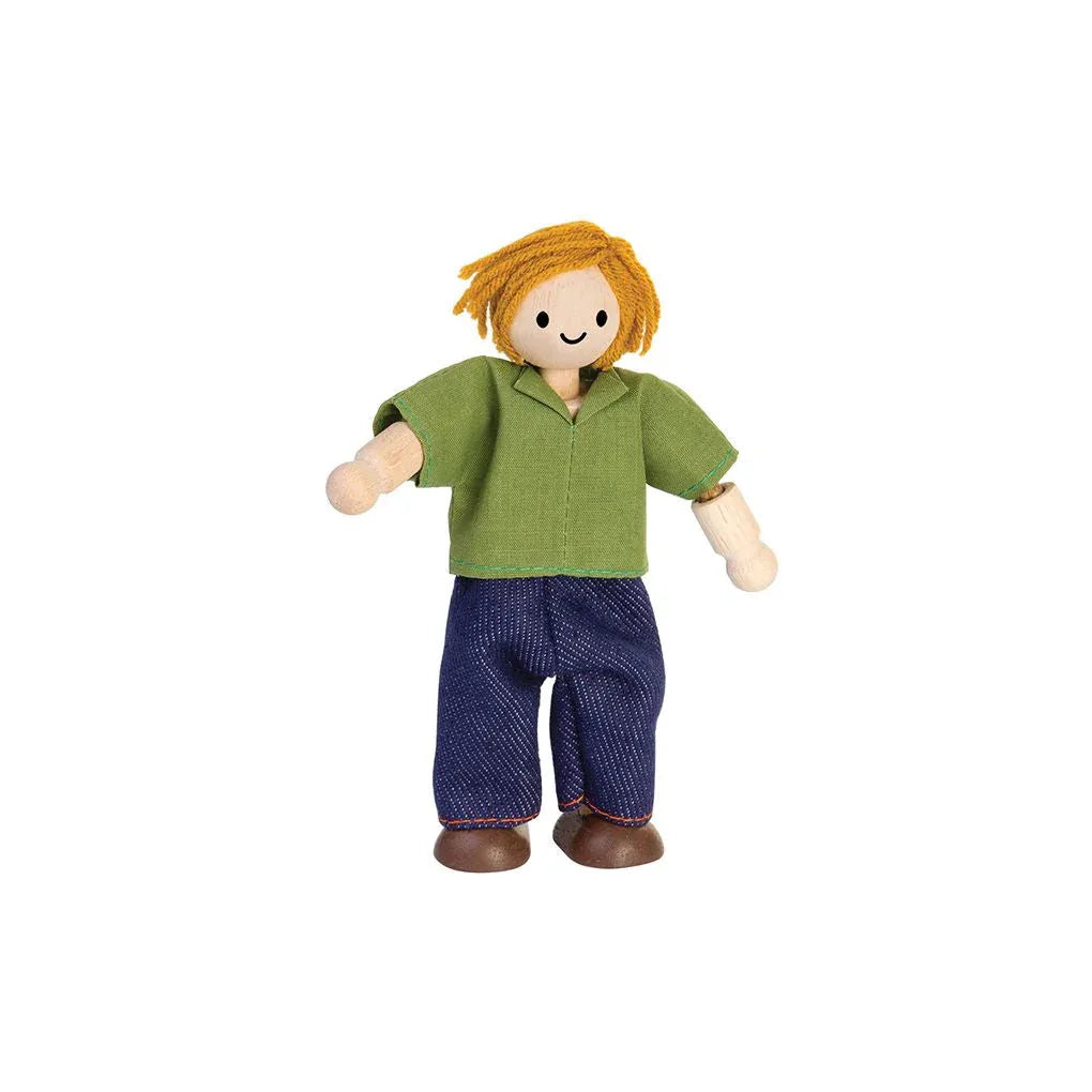 Dad Dollhouse Figure - Light Skin Tone - Brown Hair - BIG FRENCHIES