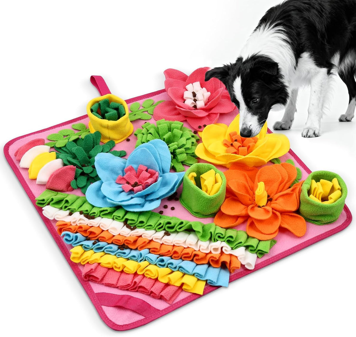 Snuffle Mat for Dogs, 15.4in Felt Wool for Small/Medium Pet Puzzle – Essentials for Dogs - Pink / 20"L x 20"W